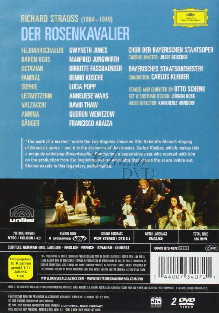 STRAUSS,R.: Der Rosenkavalier - Růžový kavalír. Gwyneth Jones · Brigitte Fassbaender · Lucia Popp (2DVD)