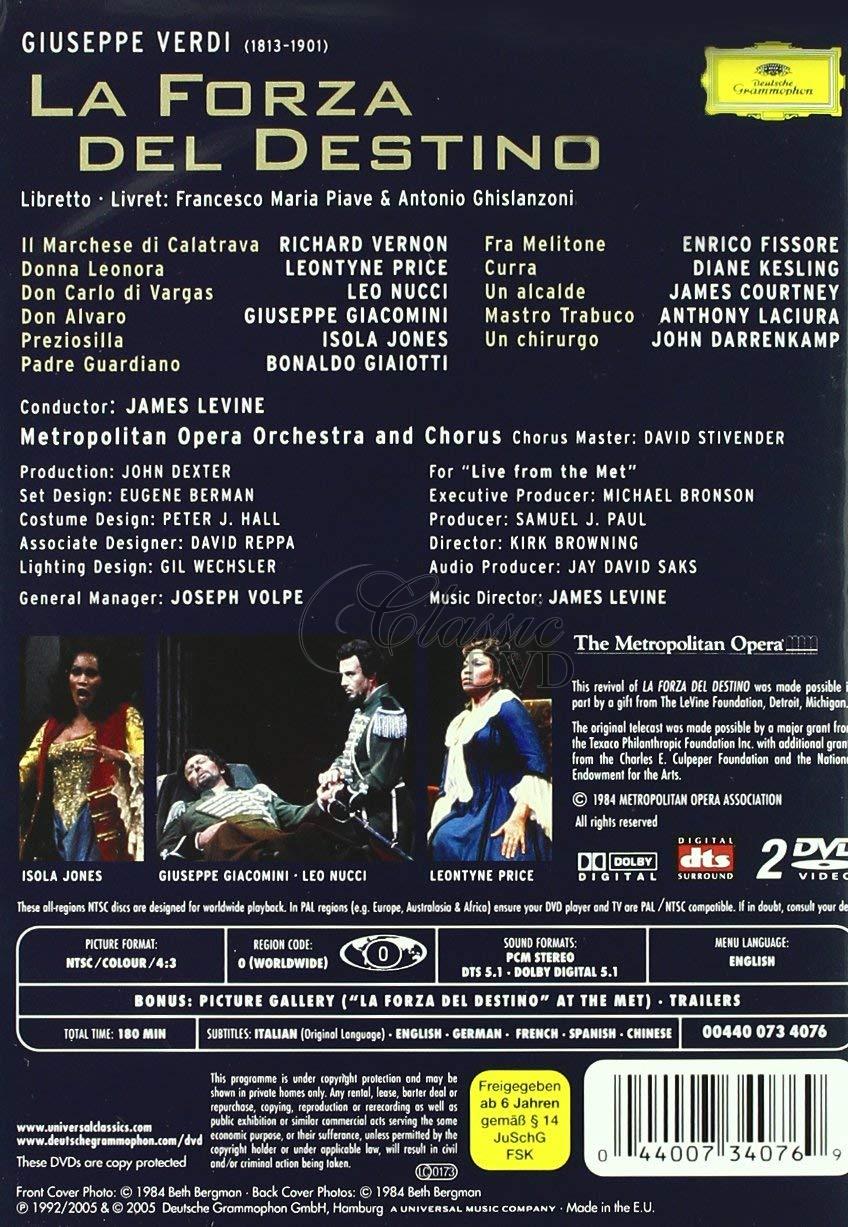 VERDI,G.: La Forza del Destino - Síla osudu. Leontyne Price (2DVD)