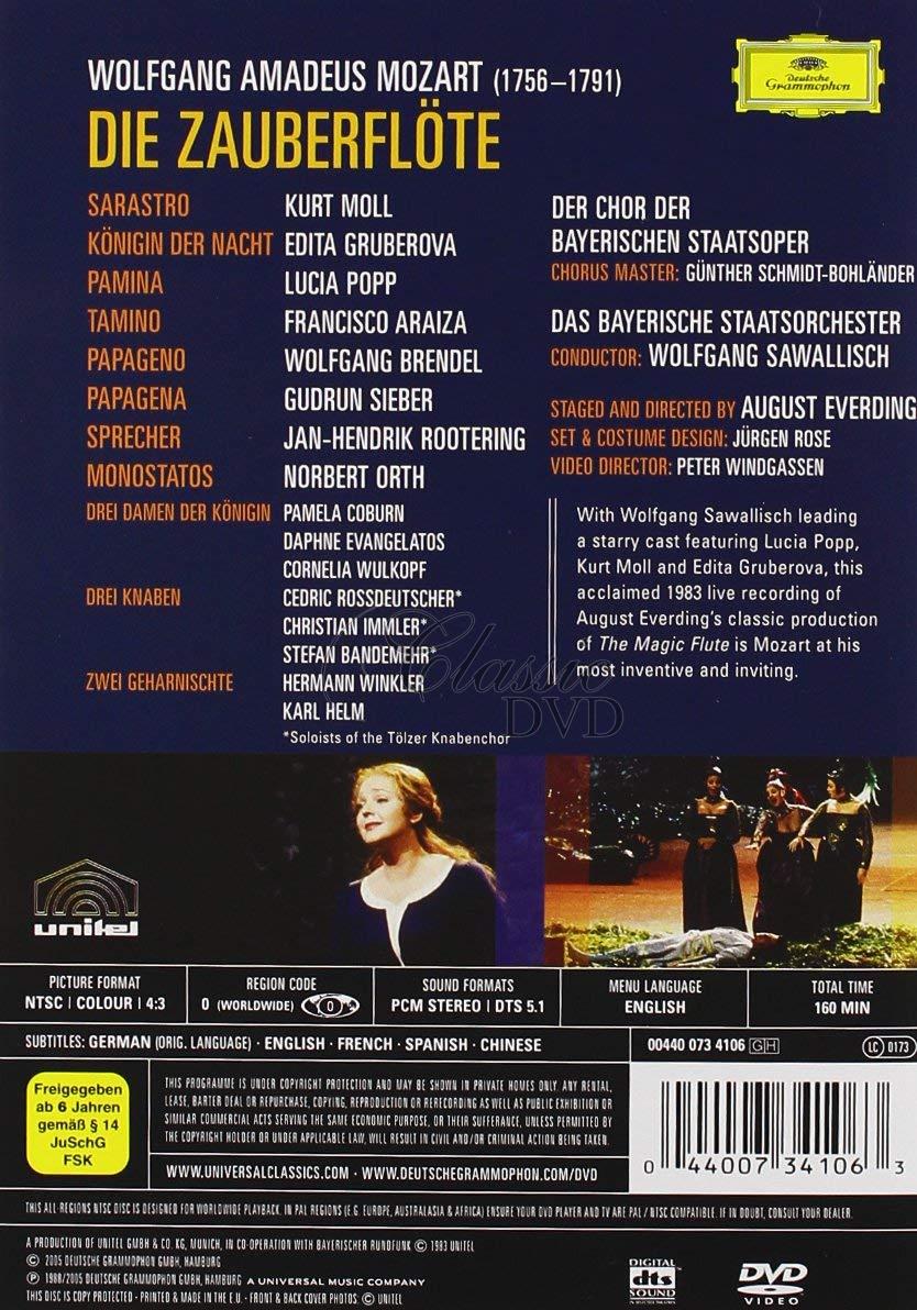 MOZART,W.A.: Die Zauberflote - Kouzelná flétna. Lucia Popp · Edita Gruberova. Bayerische Staatsoper (DVD)