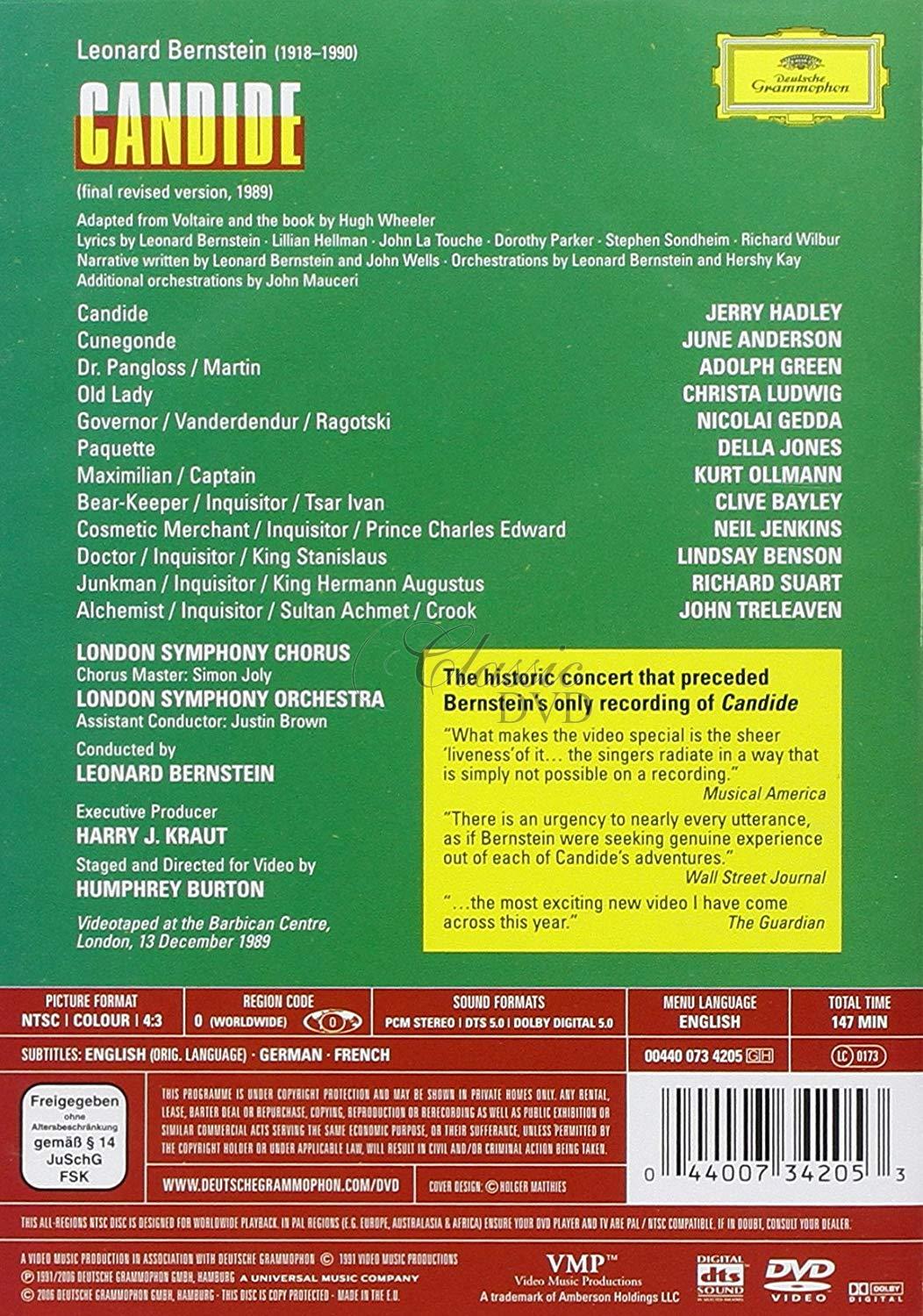 BERNSTEIN,L.: Candide. Leonard Bernstein (DVD)