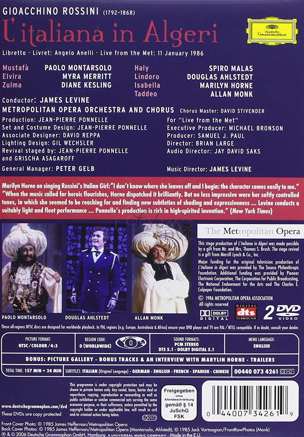 ROSSINI,G.: L`Italiana in Algeri - Italka v Alžíru. Metropolitan Opera (2DVD)