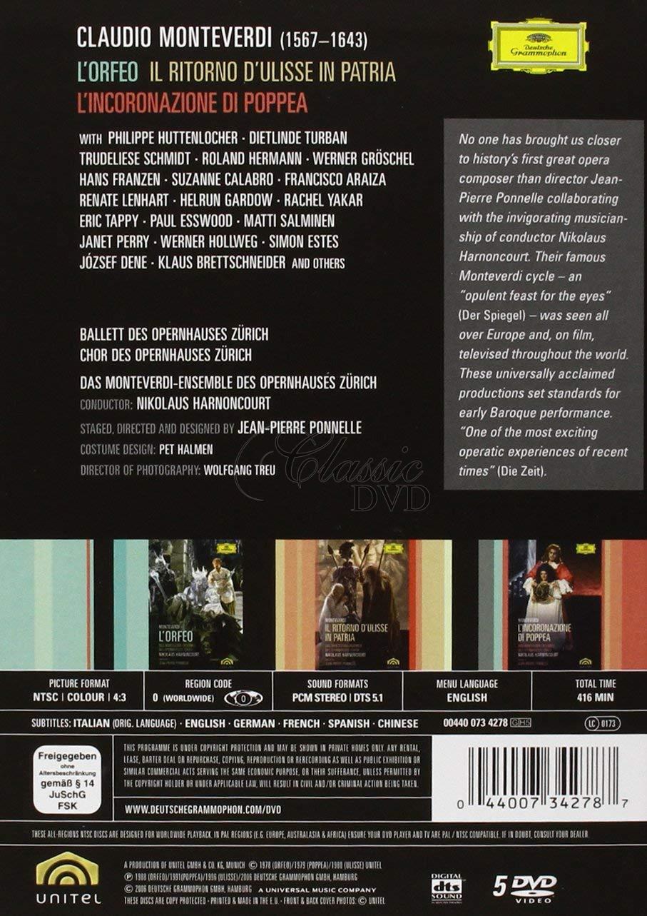 MONTEVERDI,C.: 3 Operas - SBĚRATELSKÁ DÁRKOVÁ EDICE (5DVD)