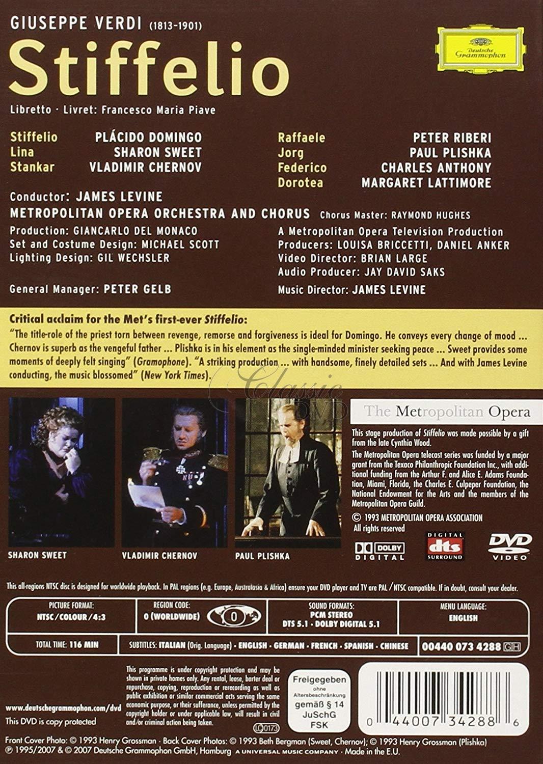 VERDI,G.: Stiffelio. Plácido Domingo · Sharon Sweet. Metropolitan Opera (DVD)