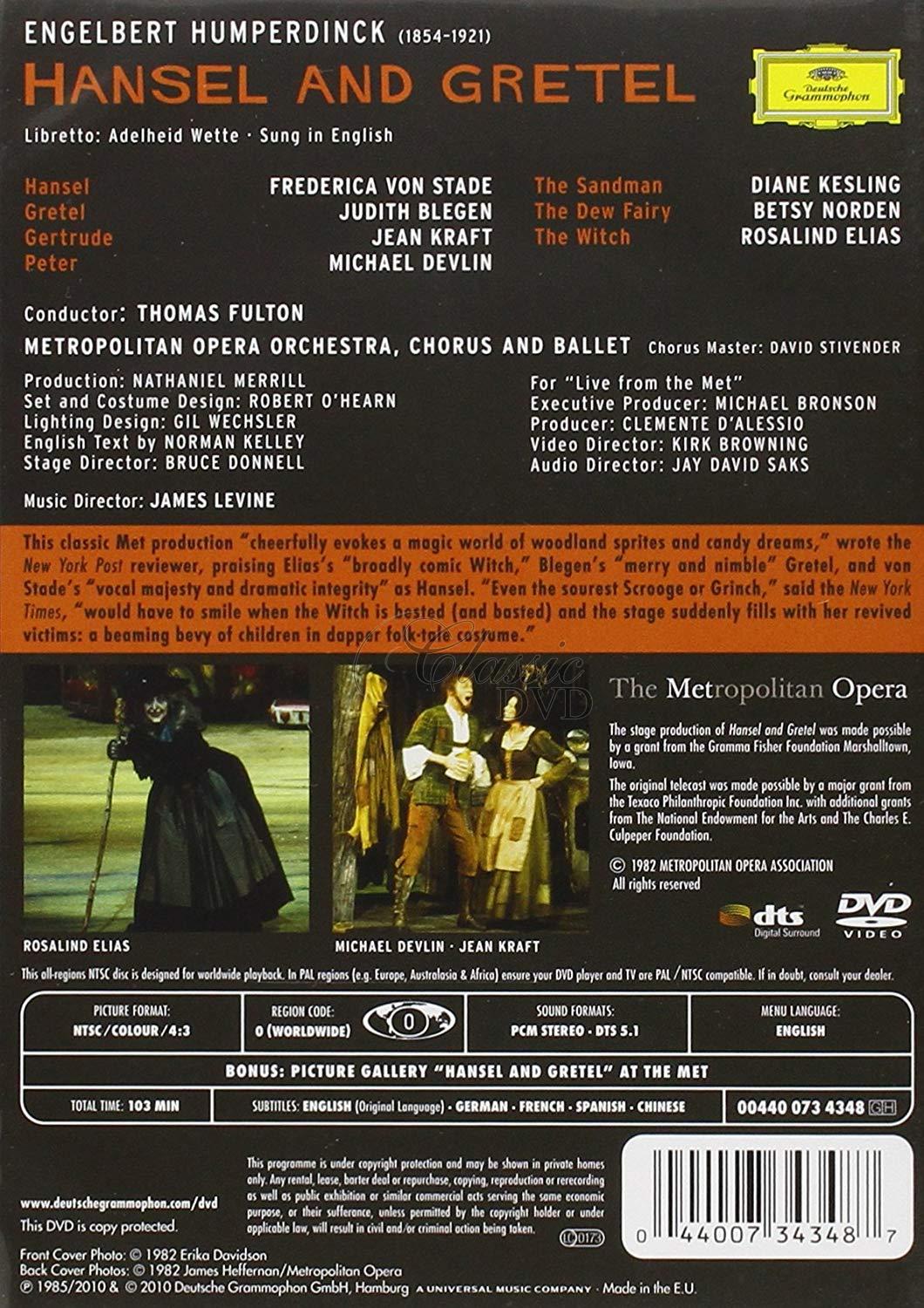 HUMPERDINCK,E.: Hänsel und Gretel - Perníková chaloupka. Metropolitan Opera (DVD)