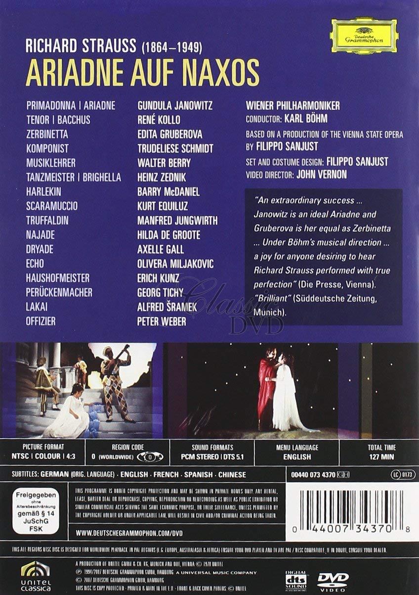 STRAUSS,R.: Ariadne auf Naxos. Gundula Janowitz · Edita Gruberova (DVD)