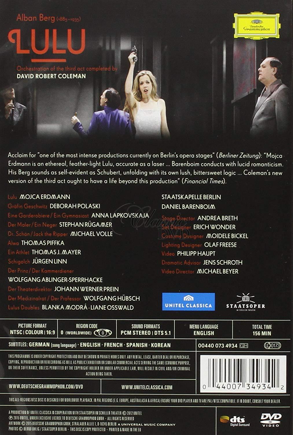 ALBAN BERG - Lulu. Daniel Barenboim (DVD)