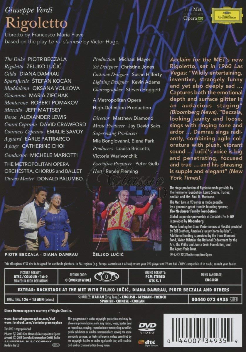 Verdi: Rigoletto. Damrau, Beczala. Metropolitan Opera (DVD)