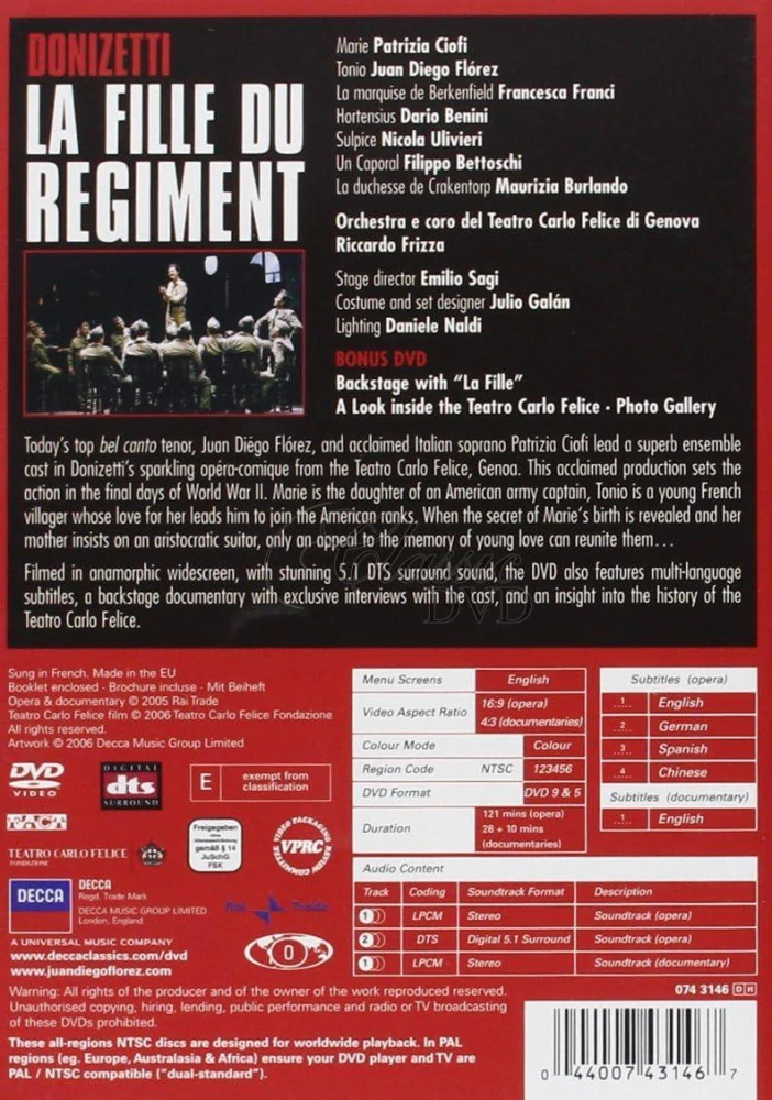 DONIZETTI,G.: La Fille du Regiment - Dcera pluku - Opera (2DVD)