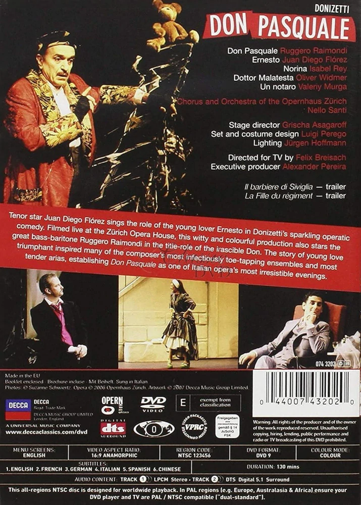 DONIZETTI,G.: Don Pasquale / Flórez, Rey, Raimondi. Opernhaus Zurich (DVD)