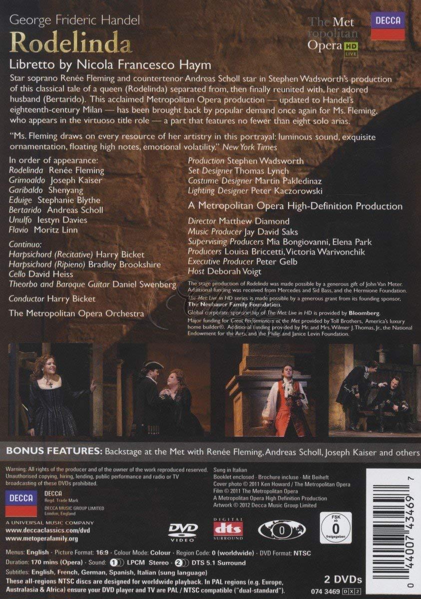 Handel : Rodelinda - Fleming, Scholl. Metropolitan Opera (2DVD)
