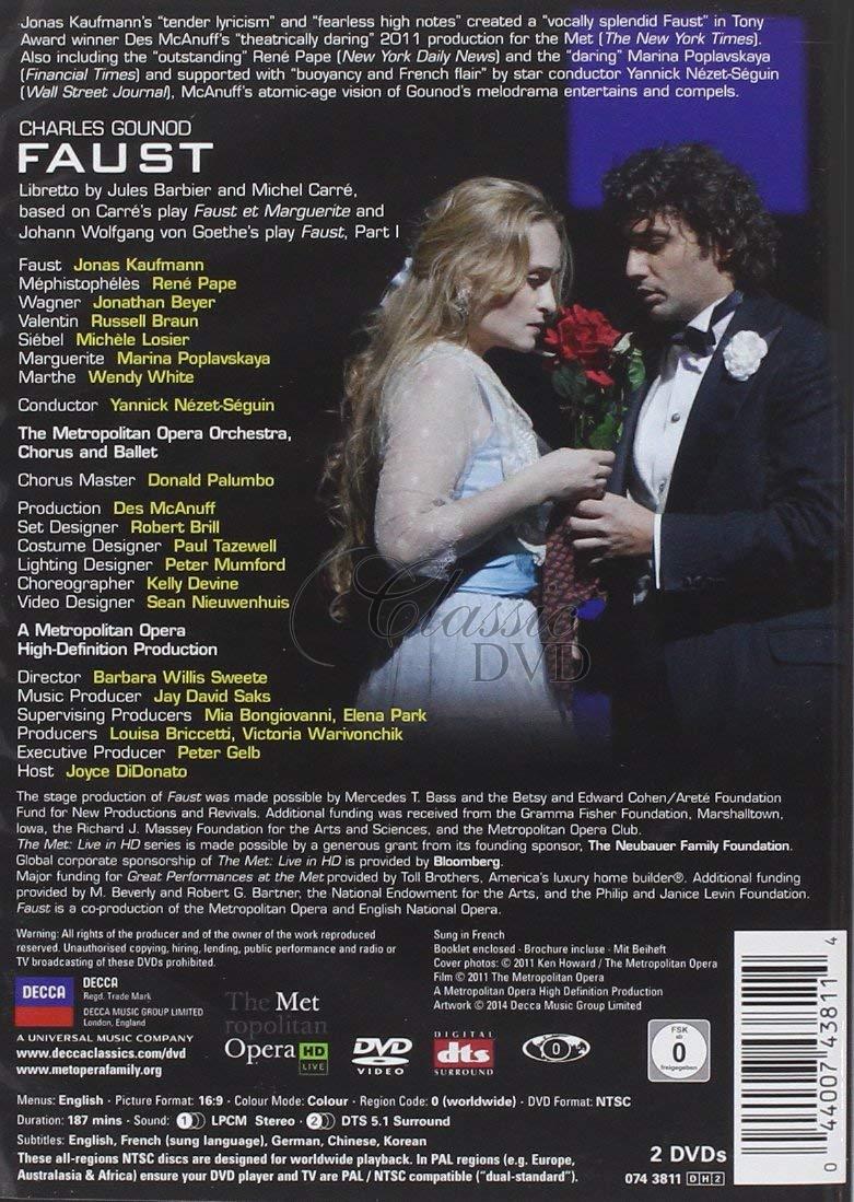 Charles Gounod : Faust. Jonas Kaufmann, René Pape. Metropolitan Opera (2DVD)