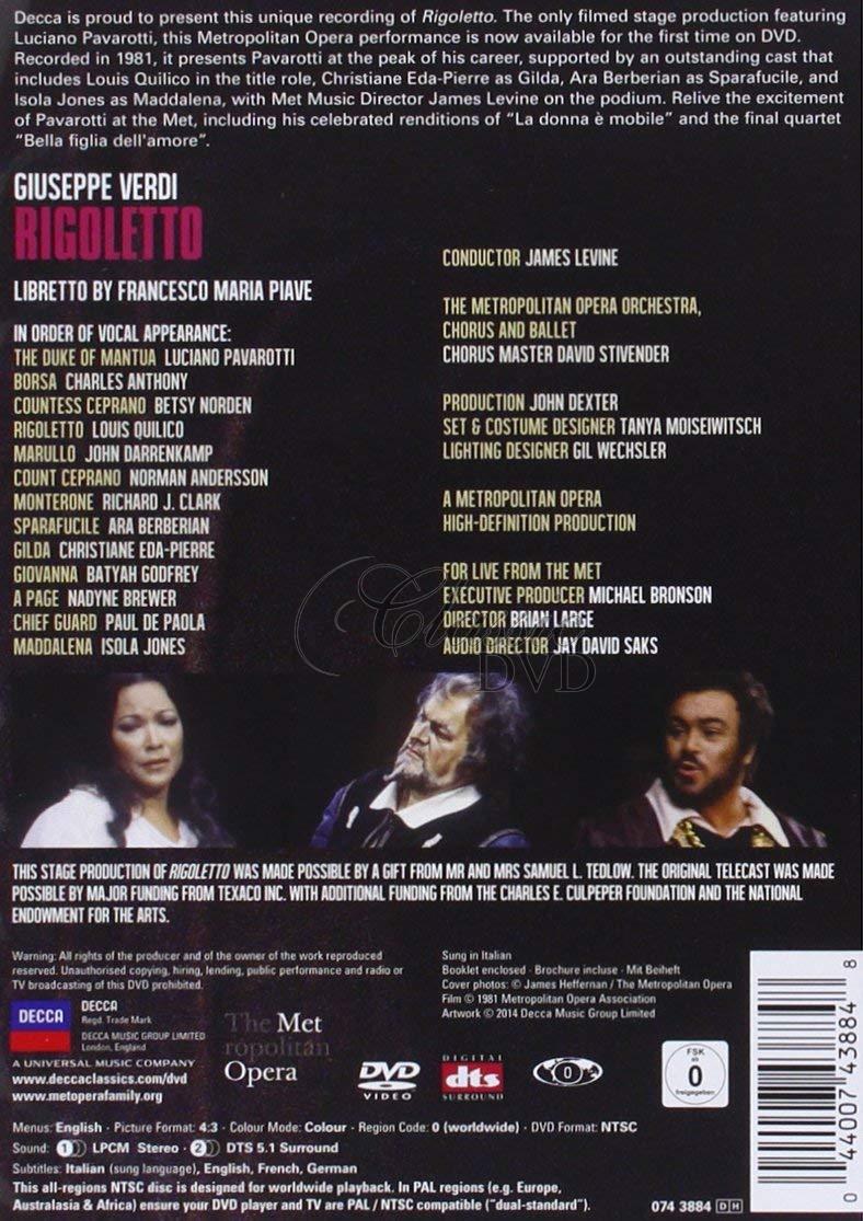 VERDI Rigoletto - Luciano Pavarotti. Metropolitan Opera (DVD)