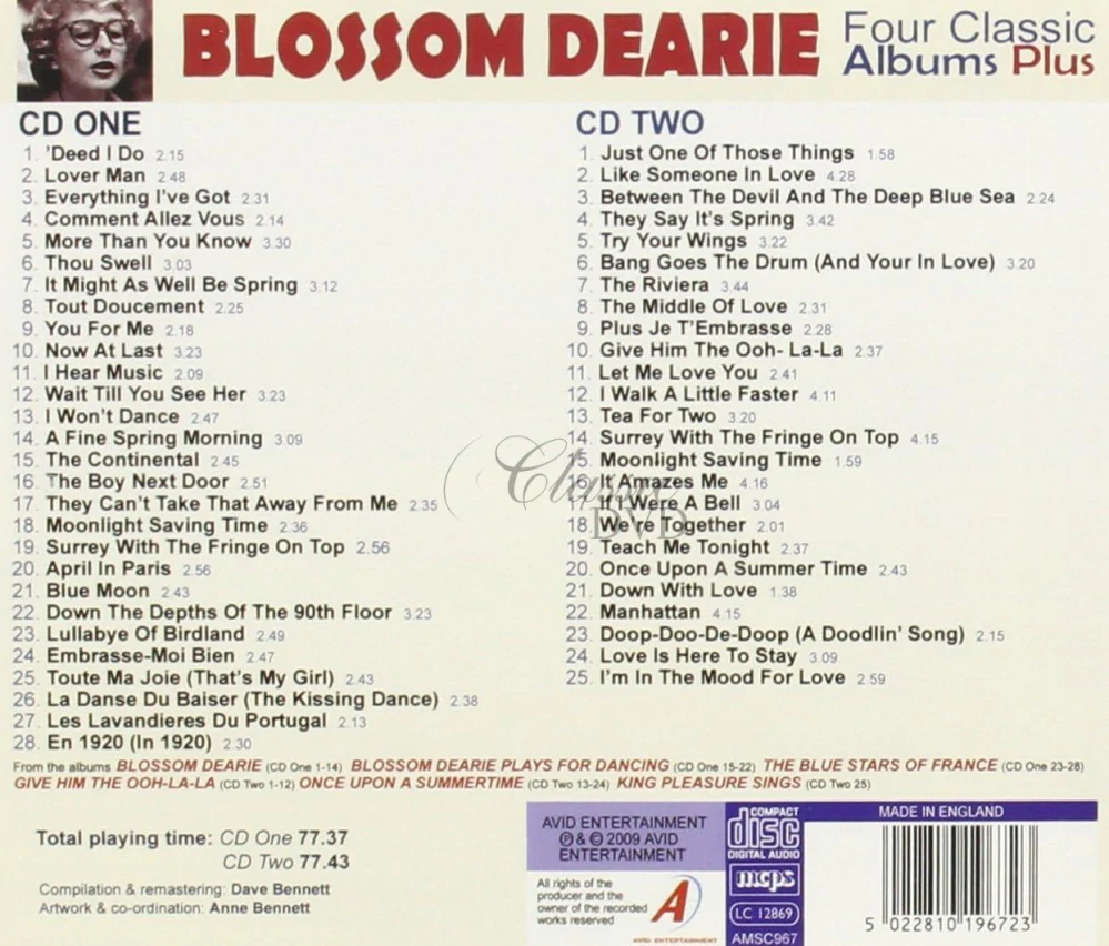 BLOSSOM DEARIE: Four Classic Albums Plus (2CD)