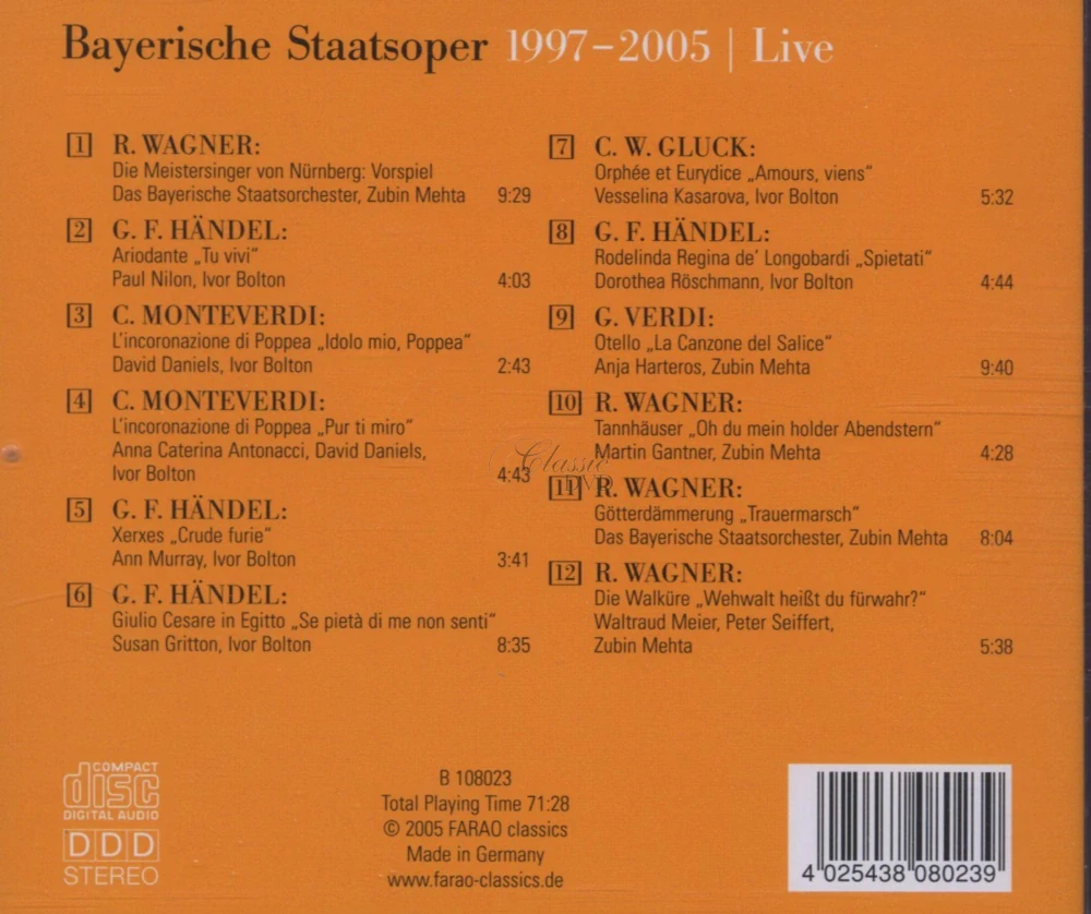 BAYERISCHE STAATSOPER: 1997-2005 Live (CD)