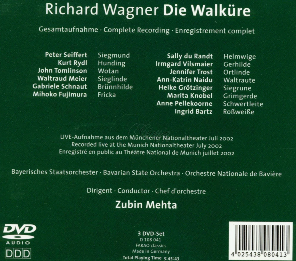 WAGNER,R.: Die Walküre - Valkýra (3DVD-Audio)