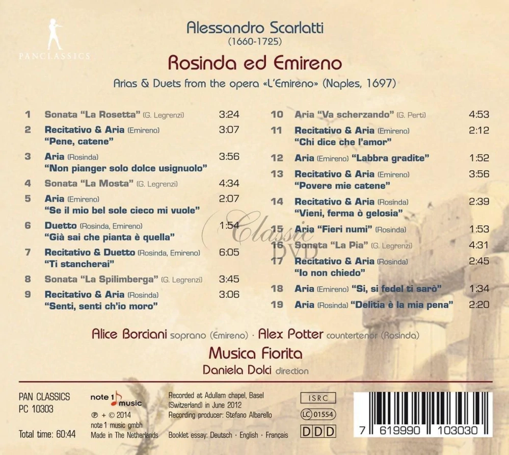 A. Scarlatti - Rosinda Ed Emireno. Arias & Duets from the opera 'L‘Emireno' (CD)