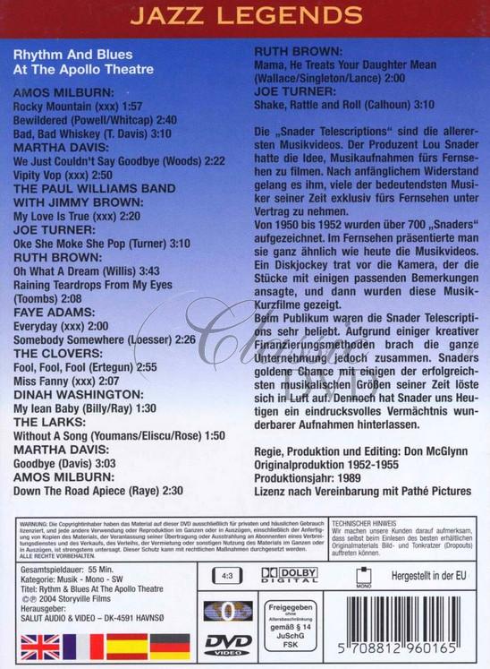 RHYTHM & BLUES: at the Apollo Theatre (DVD)