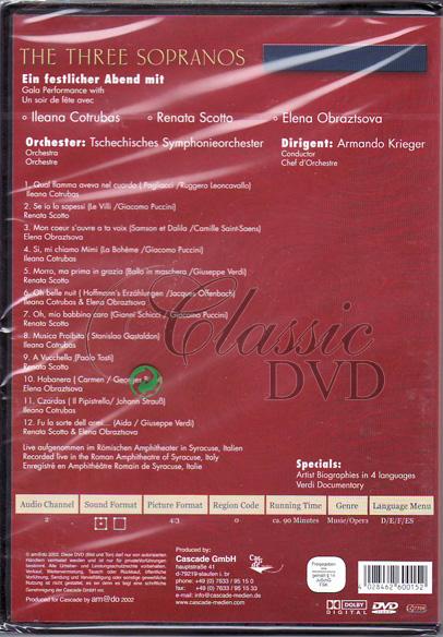 3 SOPRANOS: Opera arias -Ileana Cotrubas, Elena Obraztsova, Renata Scotto (DVD)