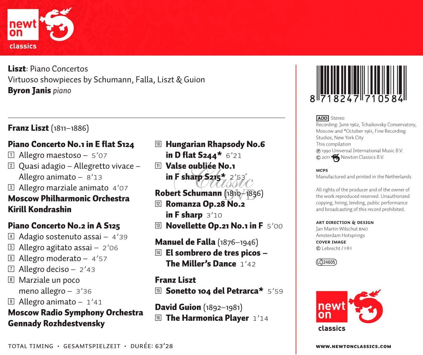 Liszt: Piano Concertos Nos. 1 & 2. JANIS, BYRON (CD)