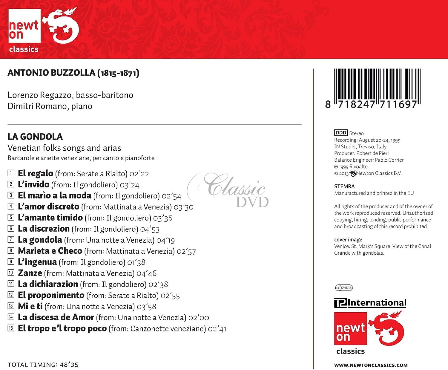 Antonio Buzzolla: La gondola - Barcarolles, Ariettas & Canzonettas  (CD)