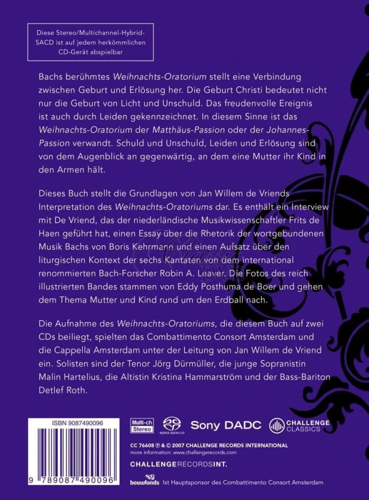 BACH,J.S.: Weihnachtsoratorium BWV 248 / Vánoční oratorium BWV248 (2SACD+KNIHA)