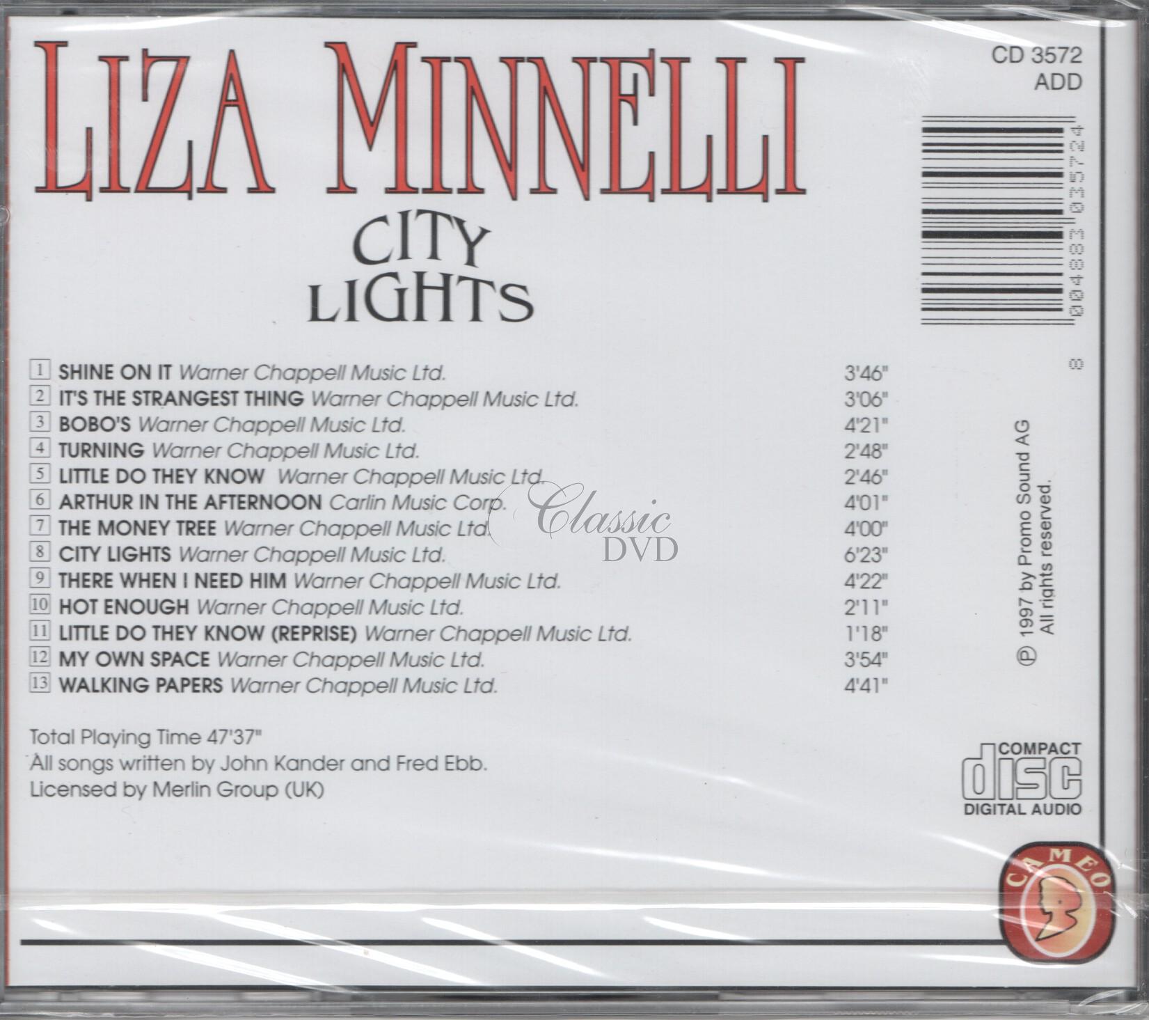 LIZA MINELLI: City lights - Originální nahrávky (CD)