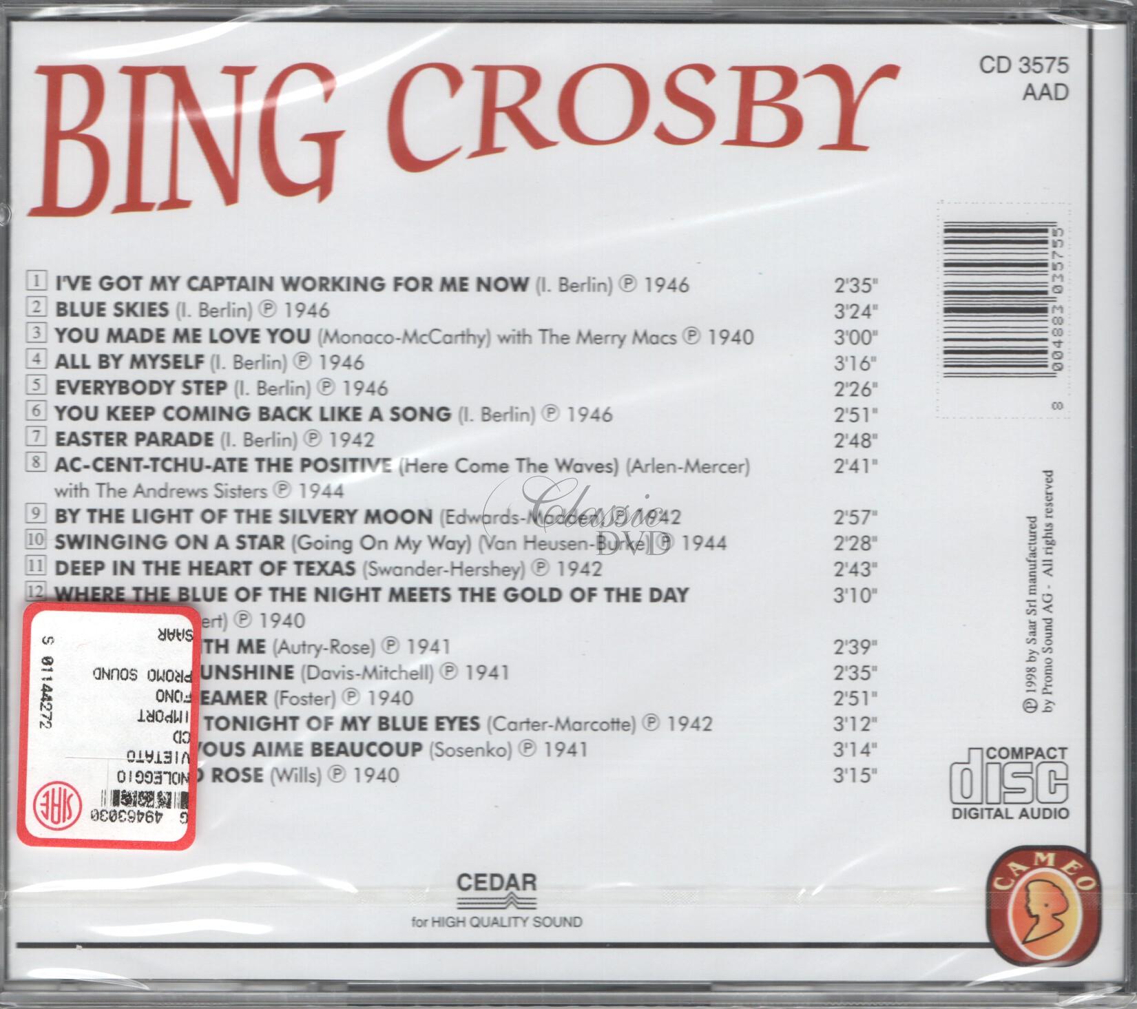 BING CROSBY: Blues skies - Originální nahrávky (CD)