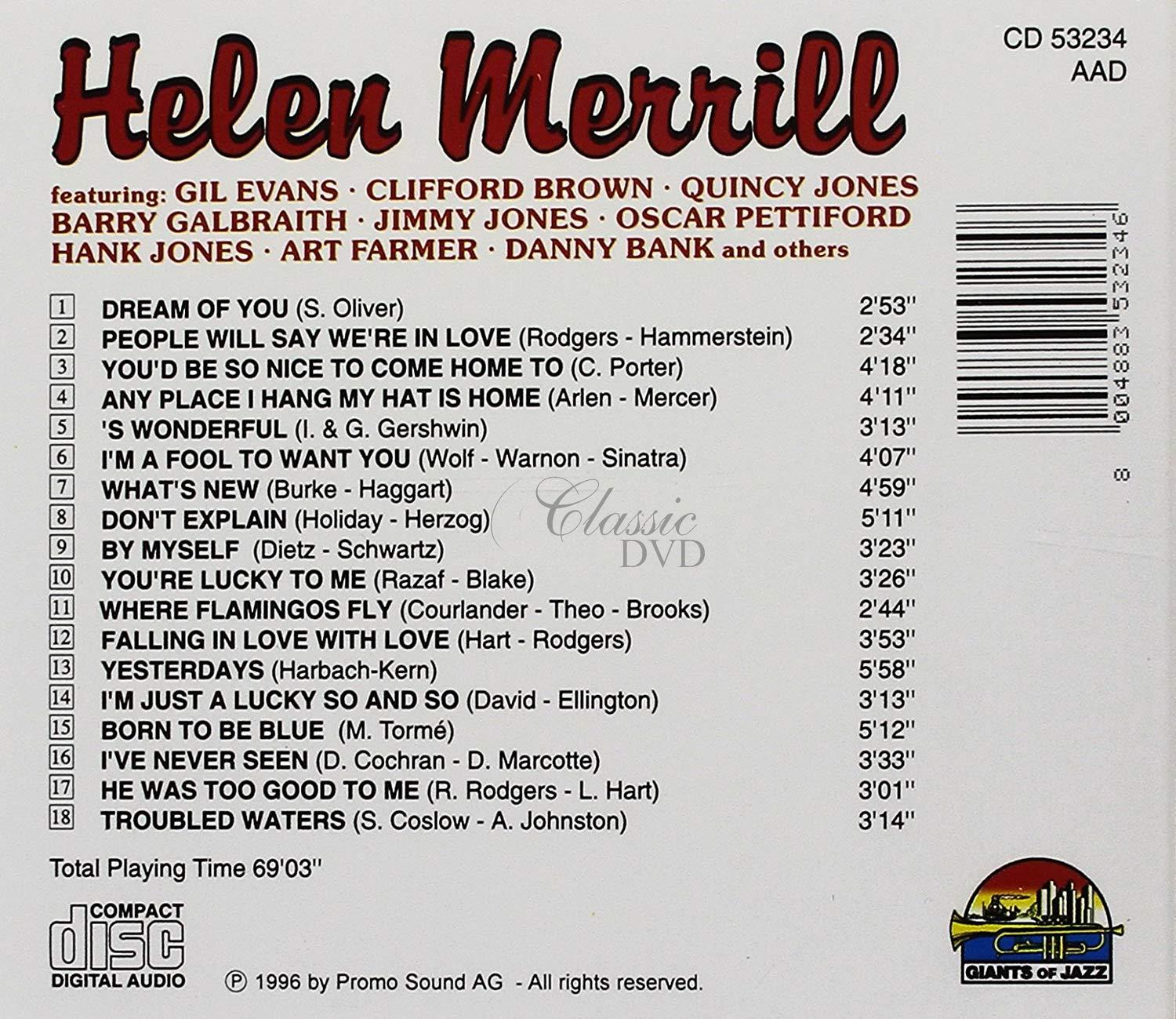 HELEN MERRILL: Dream of you (CD)