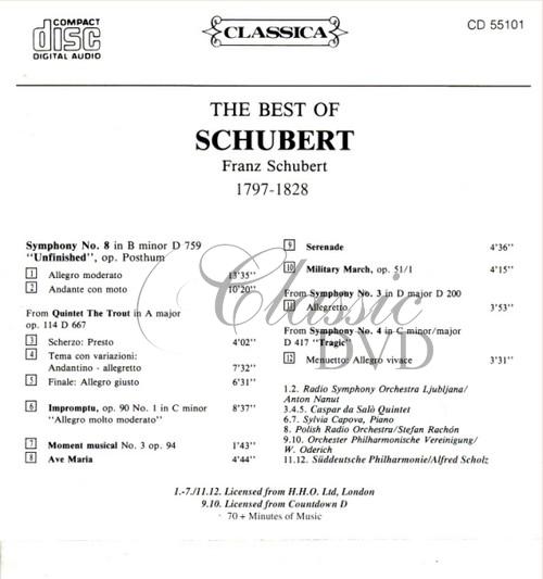 SCHUBERT,F.: The Best Of - Nejznámější skladby (CD)