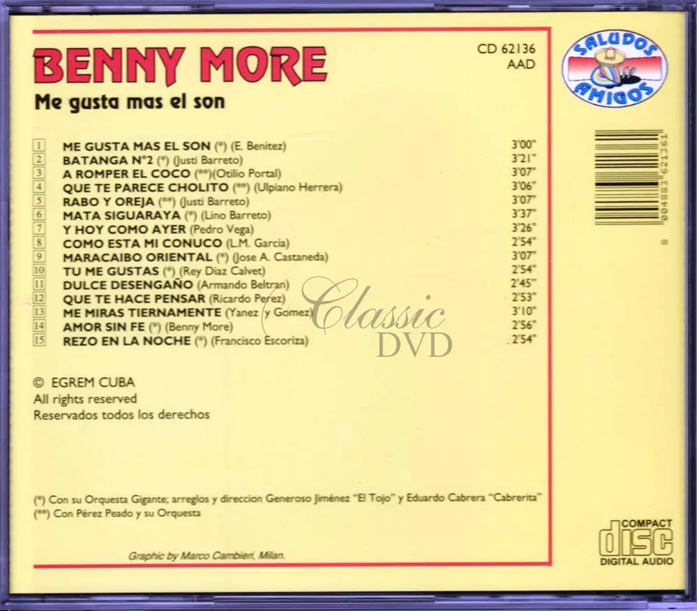 BENNY MORE: Me gusta mas el son (CD)