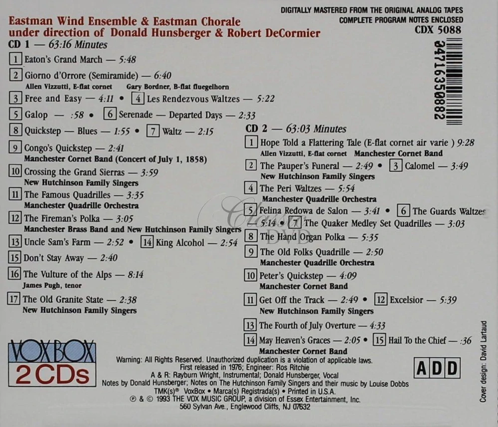 HOMESPUN AMERICA: Music for Brass Band, Social Orchestra & Choral Groups from the Mid-19th Century (2CD)