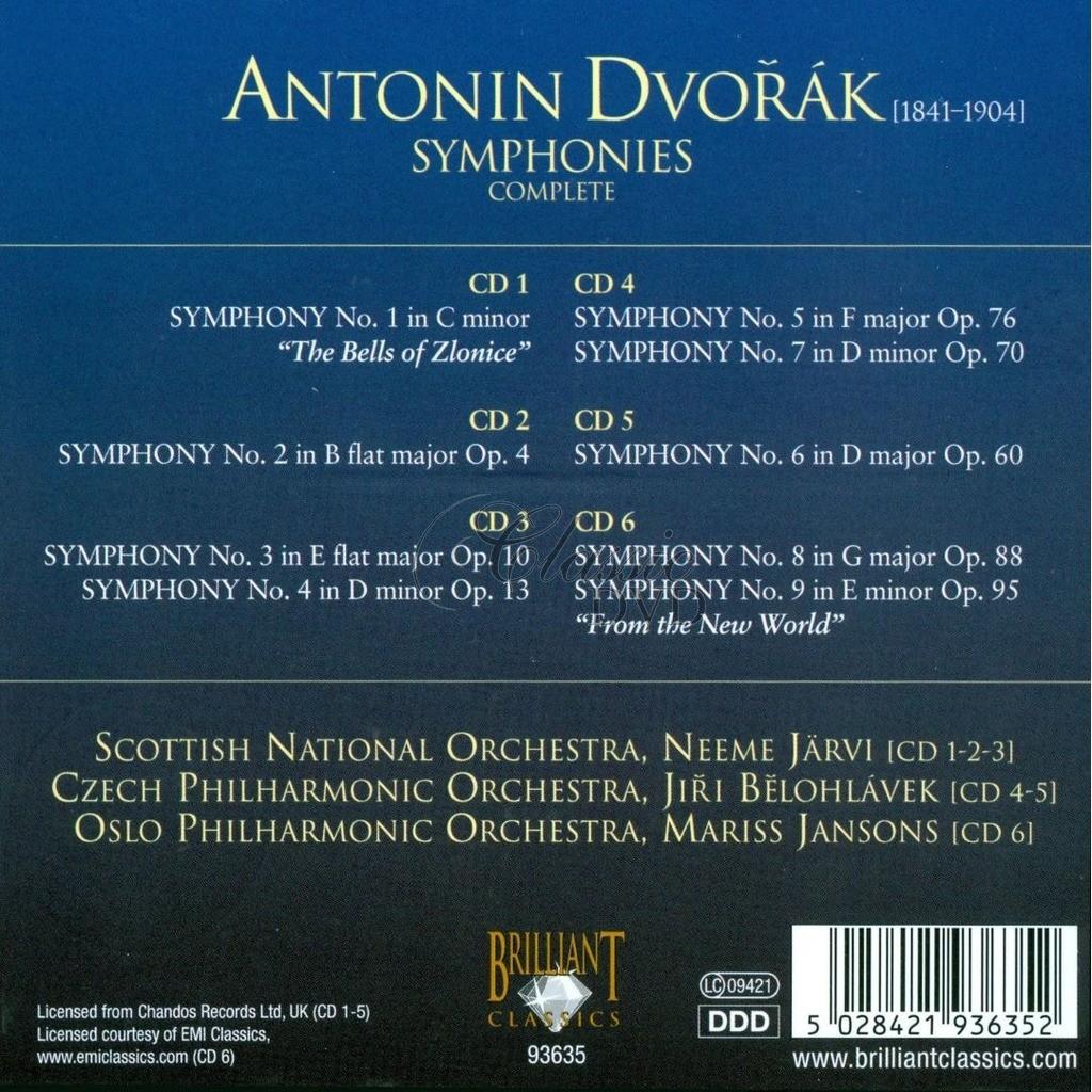DVOŘÁK,A.: Symfonie 1-6. Complete Symphonies (6CD)