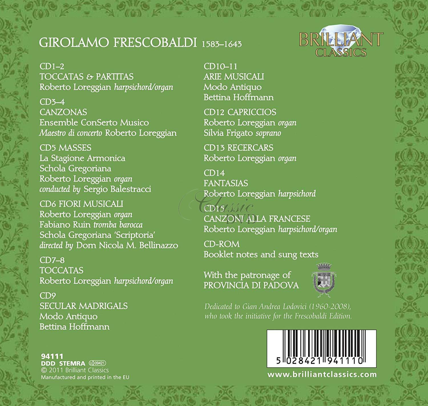 FRESCOBALDI,G.: Complete Edition - SBĚRATELSKÁ EDICE (15CD)