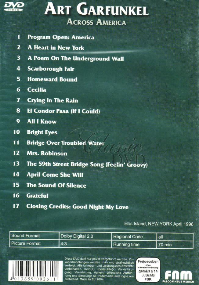 ART GARFUNKEL: Across America 1996 (DVD)