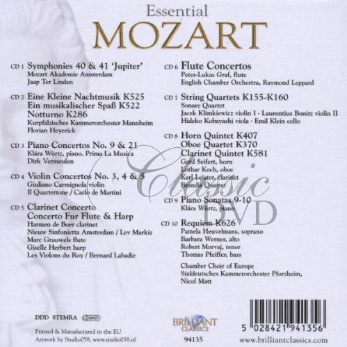MOZART,W.A.: Essential Mozart - DÁRKOVÁ EDICE (10CD)