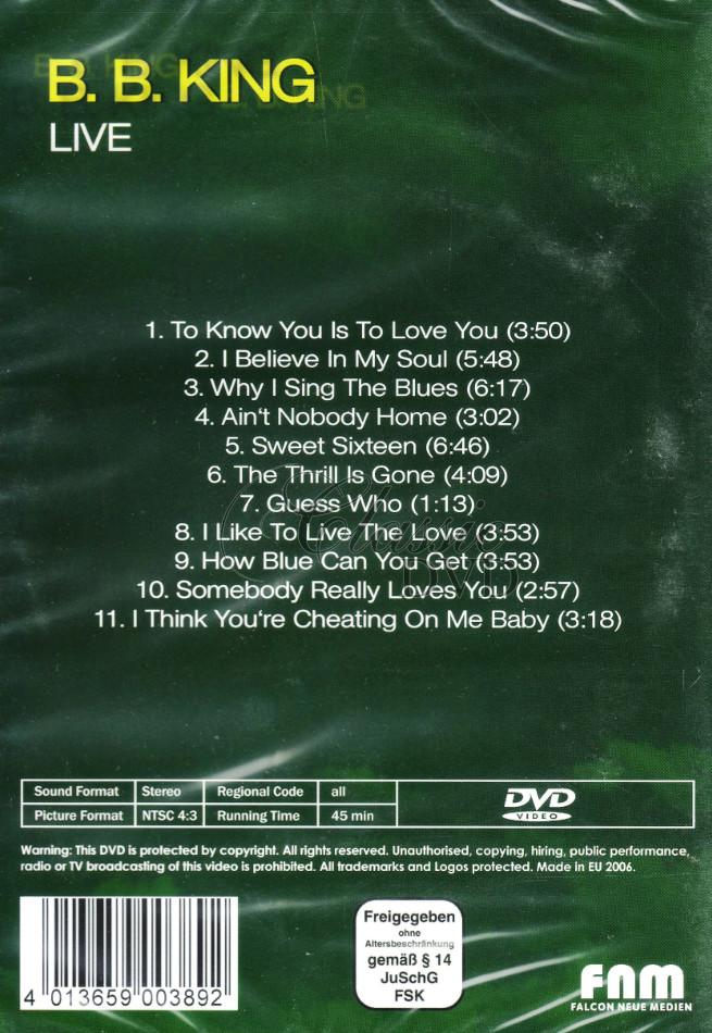 B.B.KING: Live in Concert (DVD)