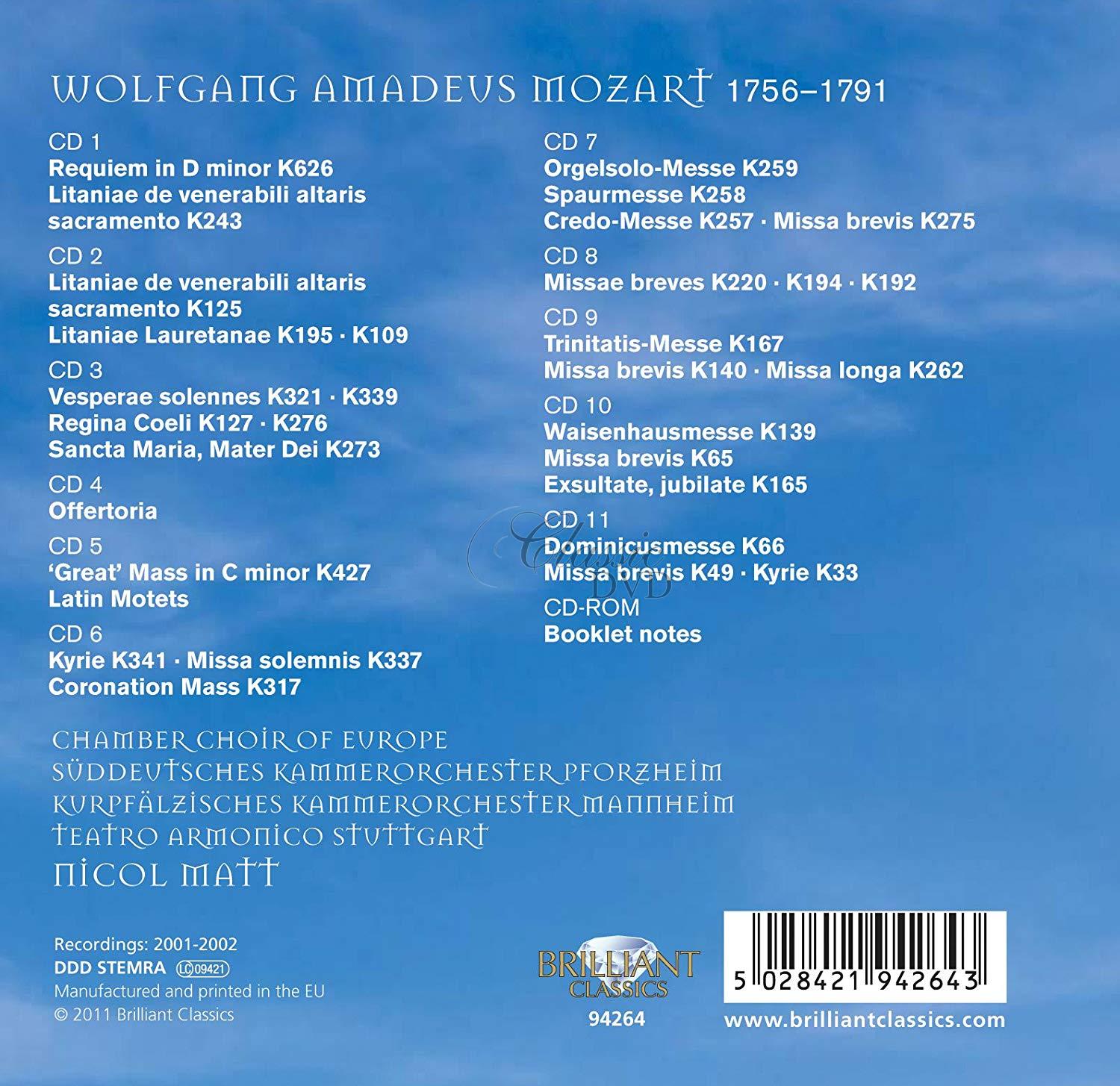 MOZART,W.A.: Sacred Choral Works (11CD)
