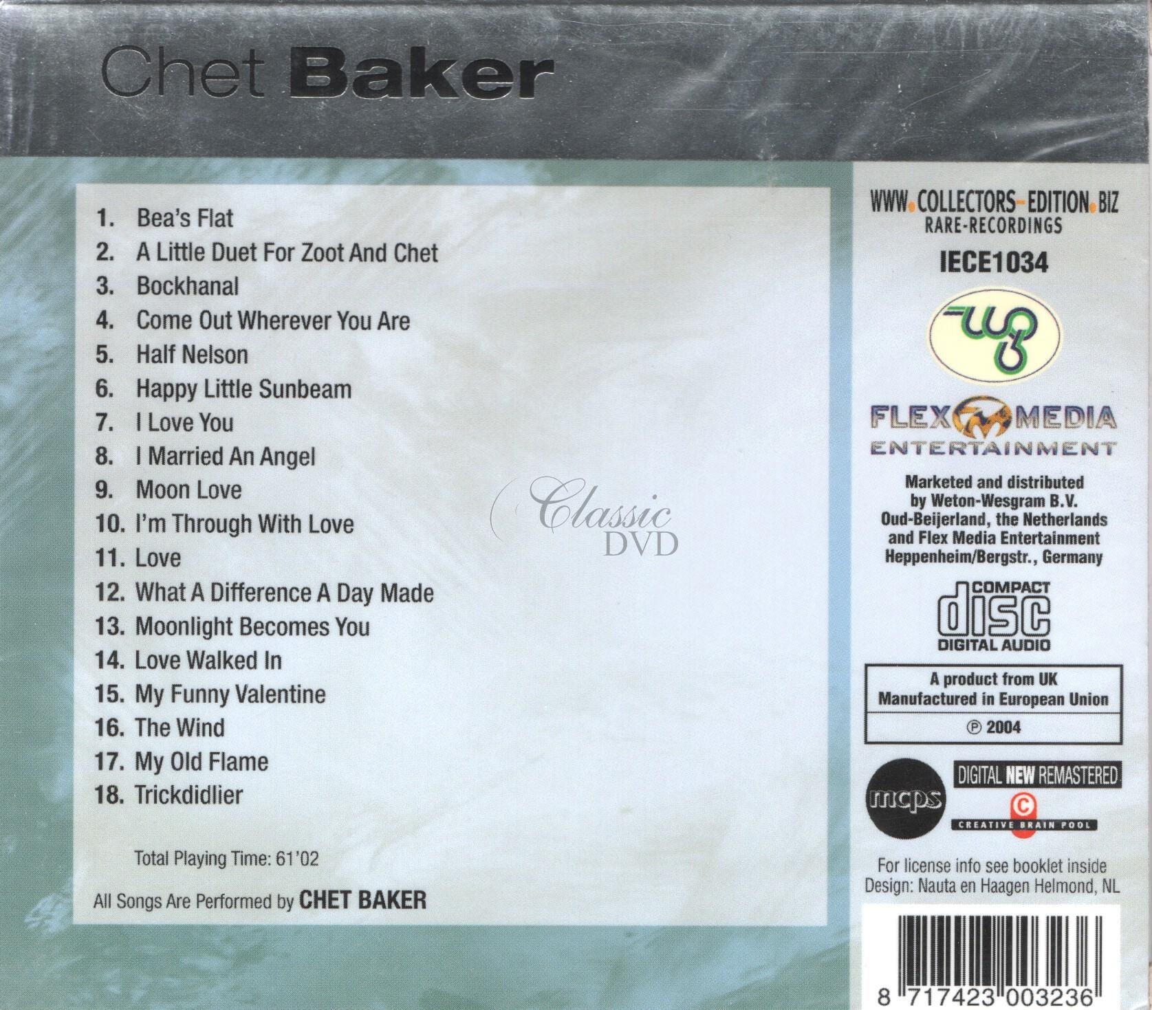 CHET BAKER My funny valentine - Originální nahrávky (CD)