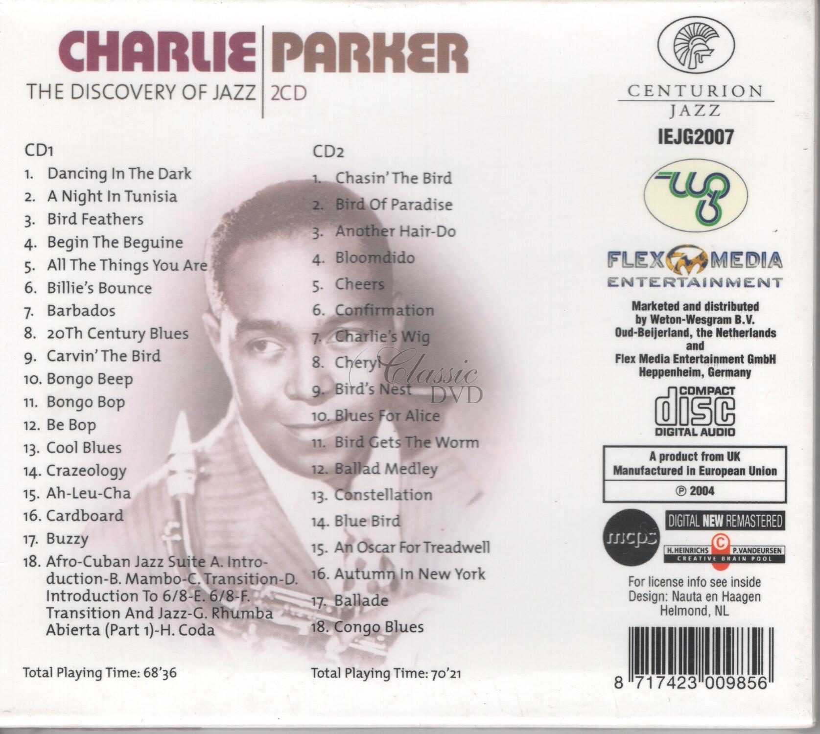 CHARLIE PARKER The Discovery Of Jazz (2CD)