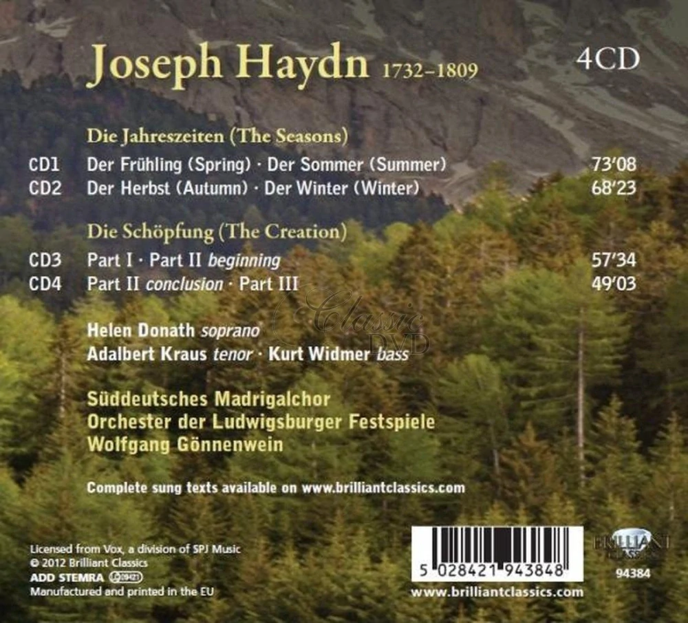 HAYDN,J.: Die Jahreszeiten / Die Schöpfung (4CD)