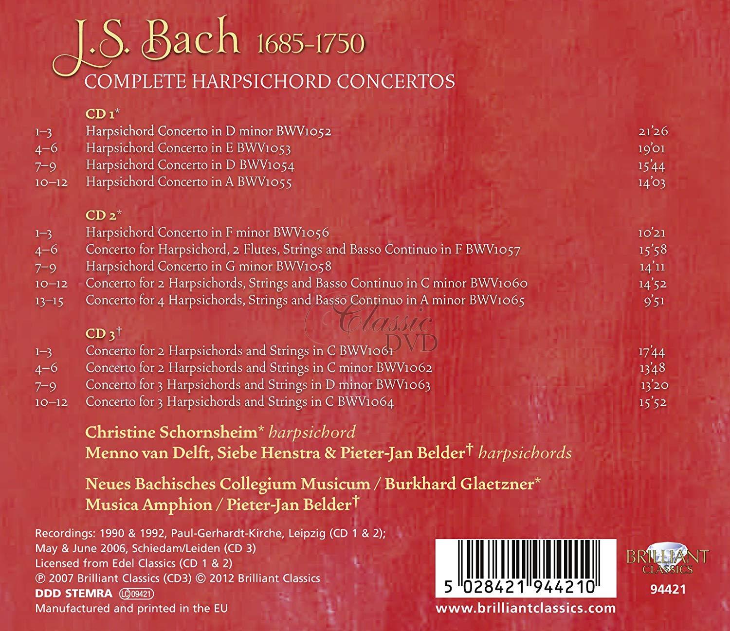 BACH,J.S.: Complete Harpsichord Concertos (3CD)