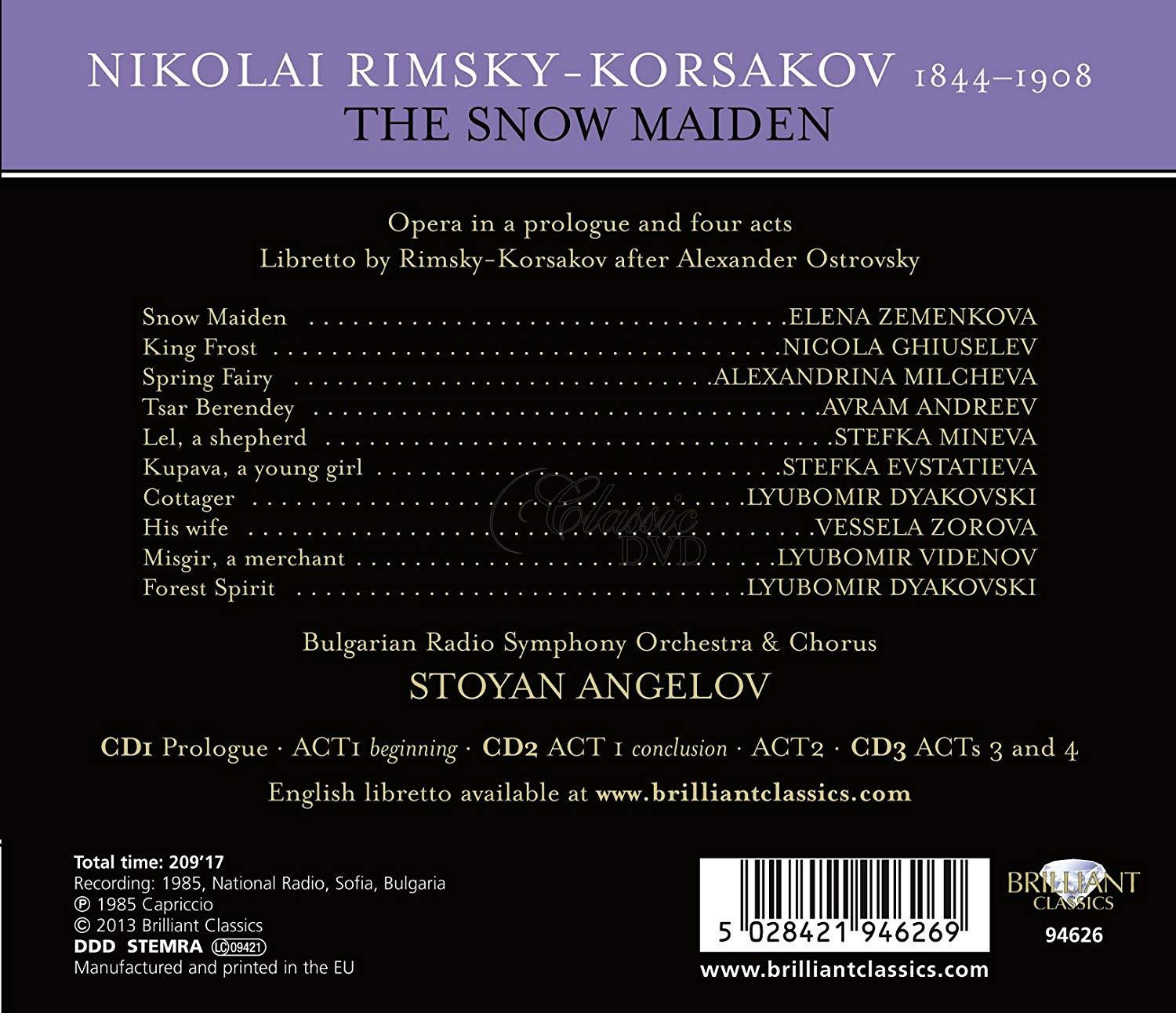 RIMSKY-KORSAKOV,N.: Snow maiden - Sněguročka - Sněhurka (3CD)