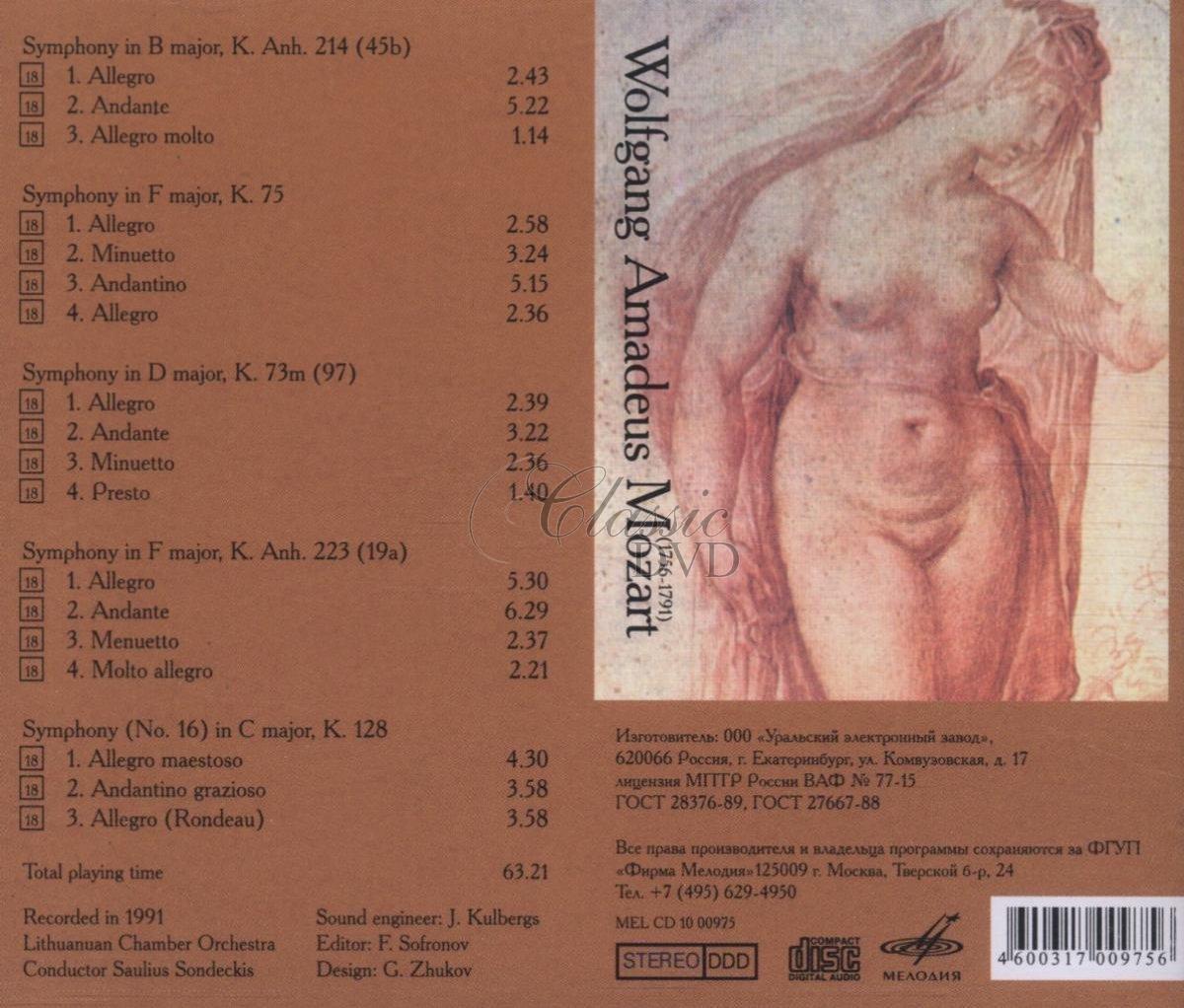 MOZART,W.A.: Symphonies (CD)