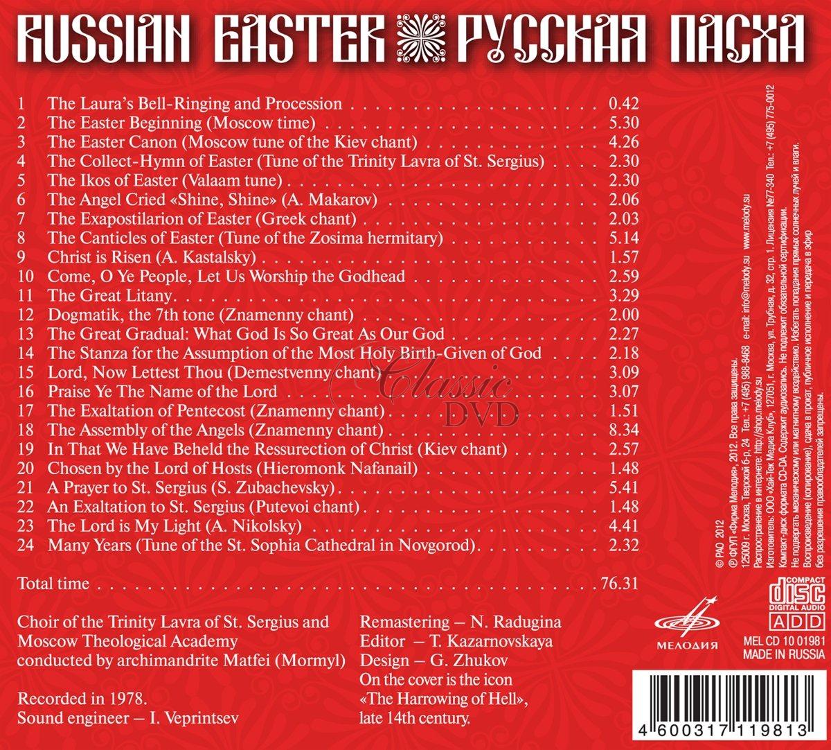 RUSSIAN EASTER / PASCHA: Ruské Pravoslavné Velikonoce (CD)