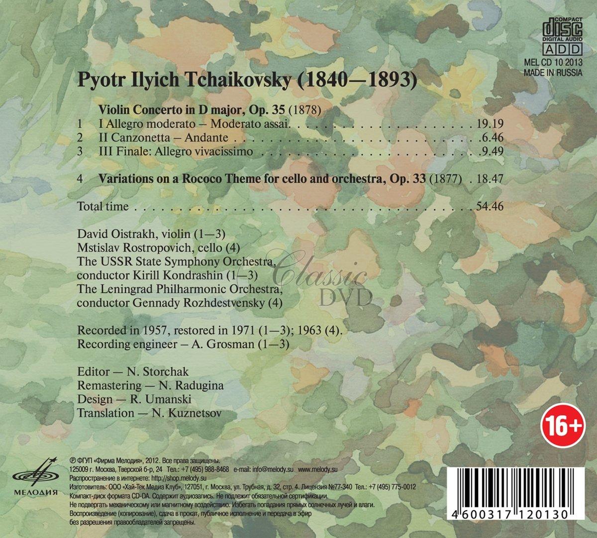 Tchaikovsky: Violin Concerto & Rococo Variations (CD)