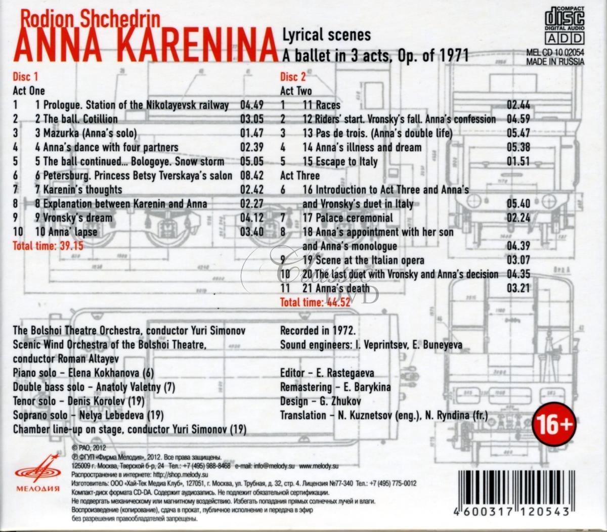 SHCHEDRIN,R.: Anna Karenina - Ballet in 3 acts (2CD)