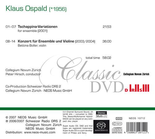 Ospald, Klaus - Tschappina-Variationen / Konzert für Ensemble und Violine (SACD)