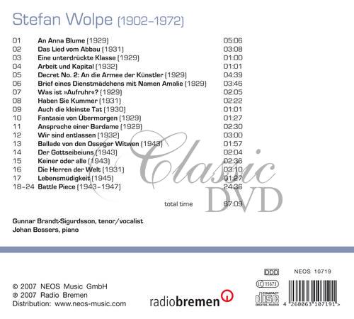 Wolpe, Stefan - Lieder / Battle Piece (CD)