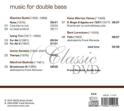 Henze, H.W. / Lorentzen, B. / Scelsi, G. / Stahnke, M. / Xenakis, I. / Yun, I. - music for double bass (Frank Reinecke) (CD)