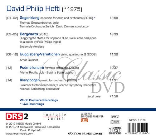 Hefti, David Philip - orchestral works & chamber music (CD)